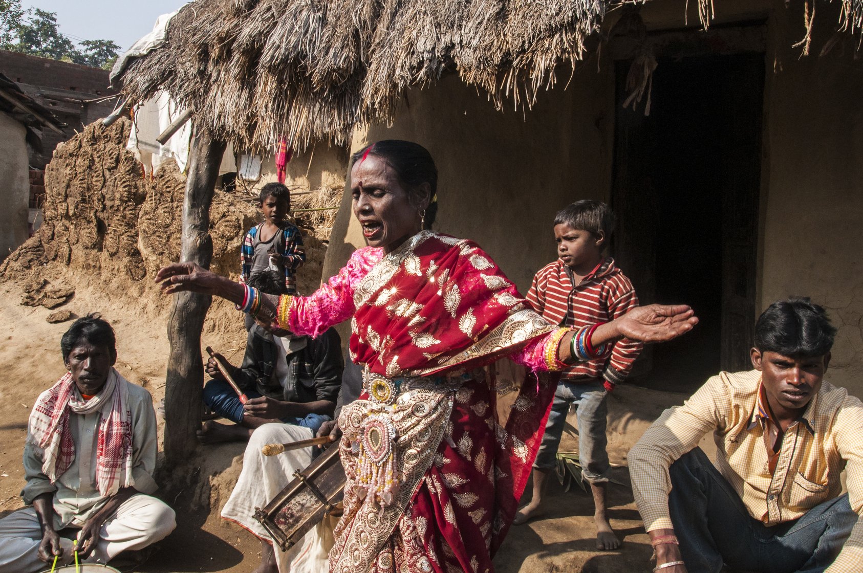 Charubala performing in the public