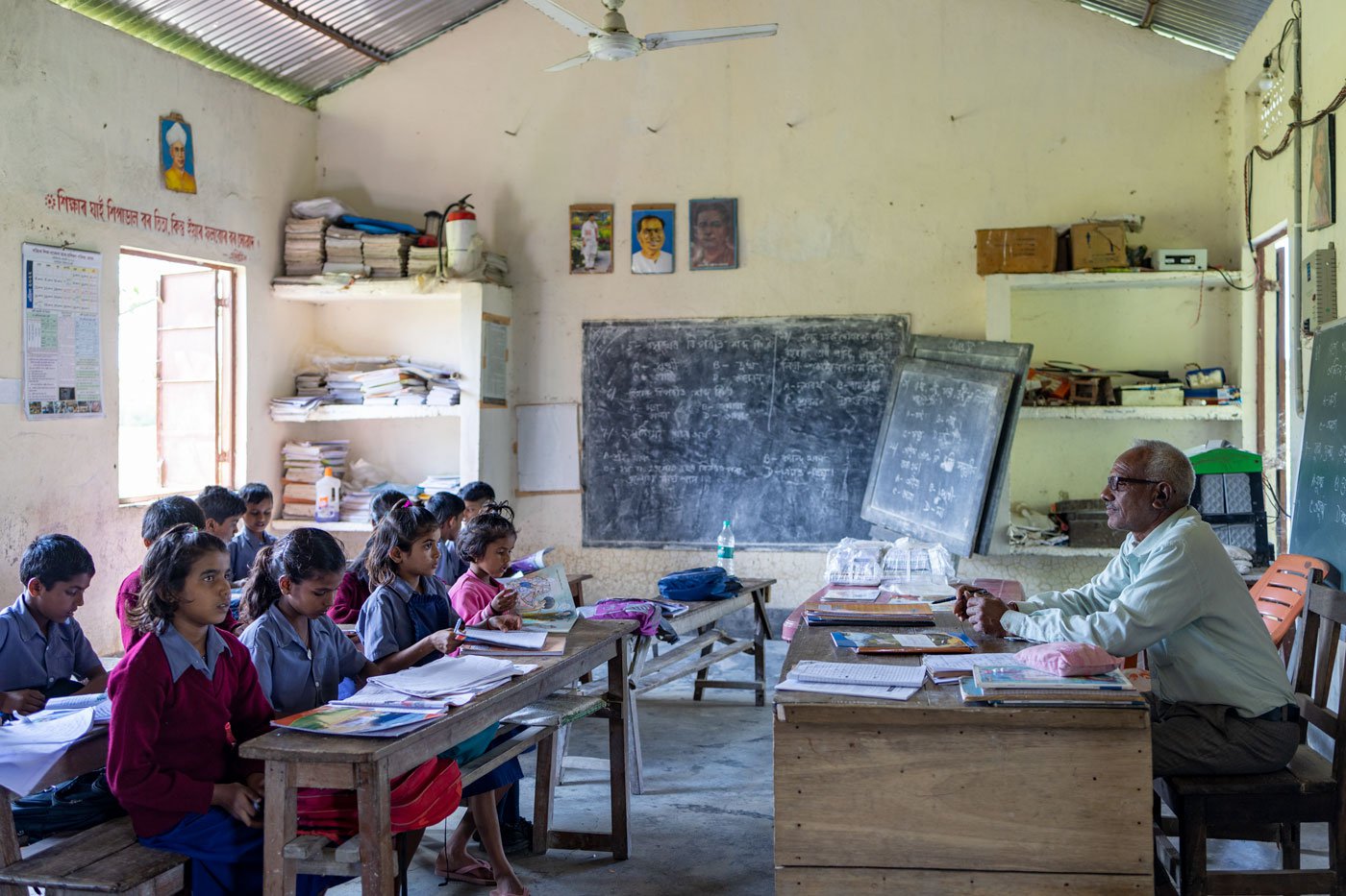 For 34 years, Siwjee Singh Yadav has been running the only primary school on a sandbank island in the Brahmaputra river. It is a testament to how much he values a good formal education