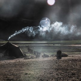 This tent is called a Rebo which is made by the Changpas with the help of Yak wool