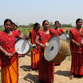 Band members  of the Sargam Mahila Band