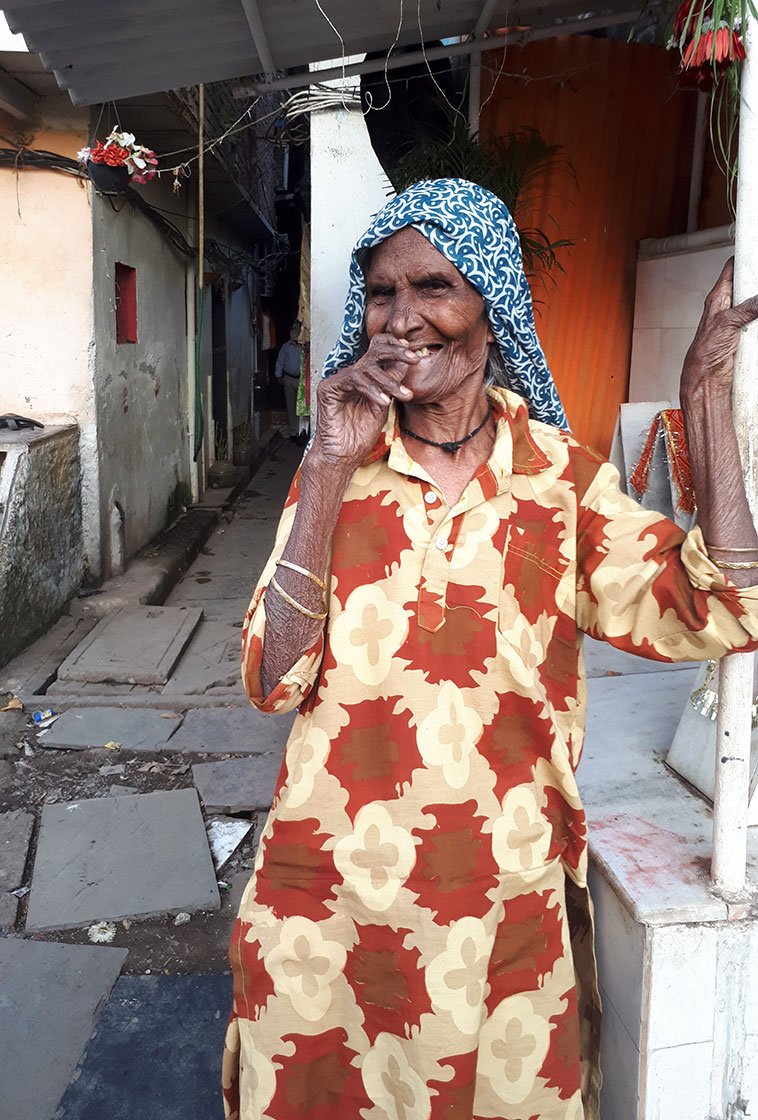 Bhateri Devi standing outside