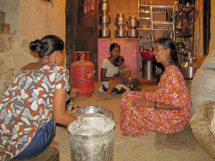 Lilabai Memane in her kitchen