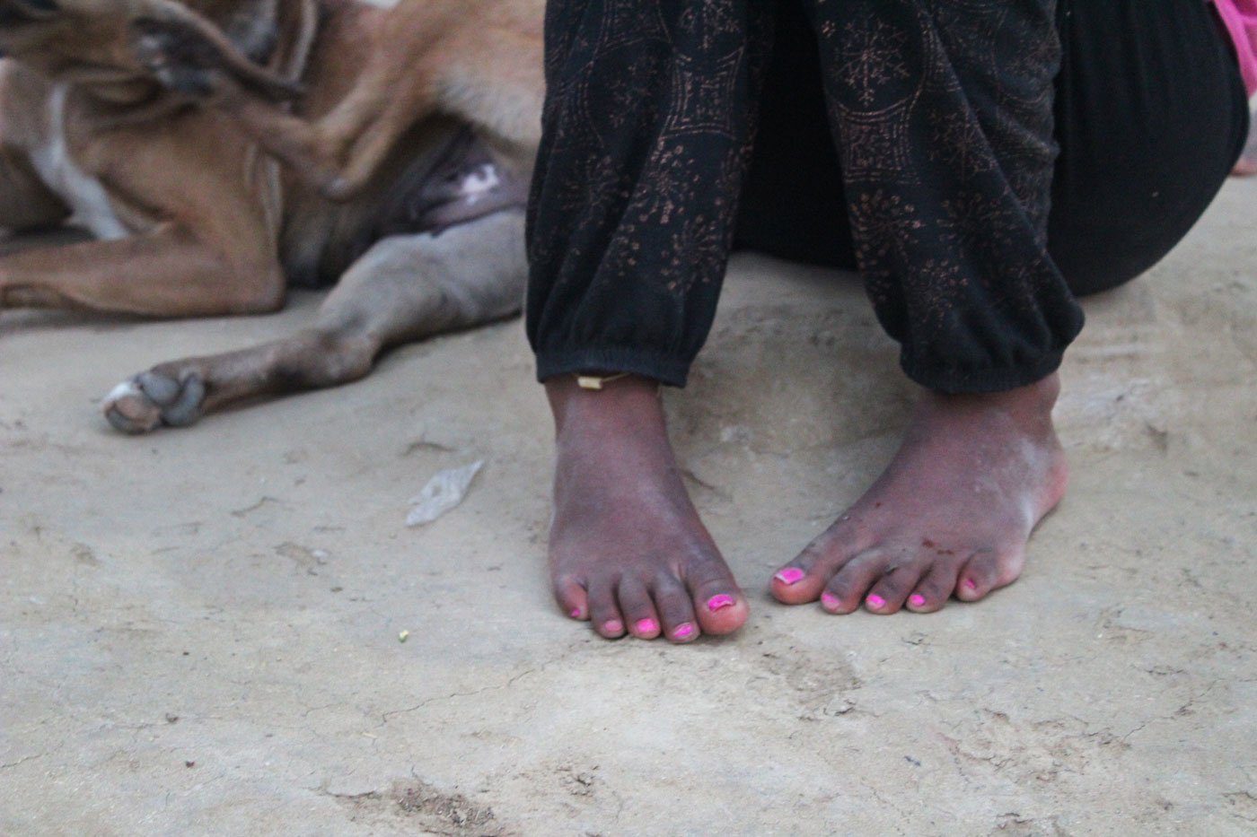 Phoolwatiya, 16, says, 'We normally get pads there [at school] when our periods begin. But now I will use any piece of cloth I can'

