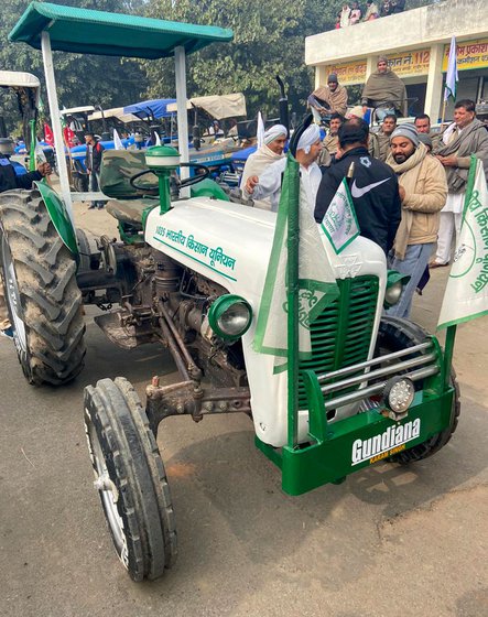 Left: Cheeku Dhanda, on the way to Singhu border for the tractor rally on January 26. Right: A photo from Cheeku’s last trip to Singhu