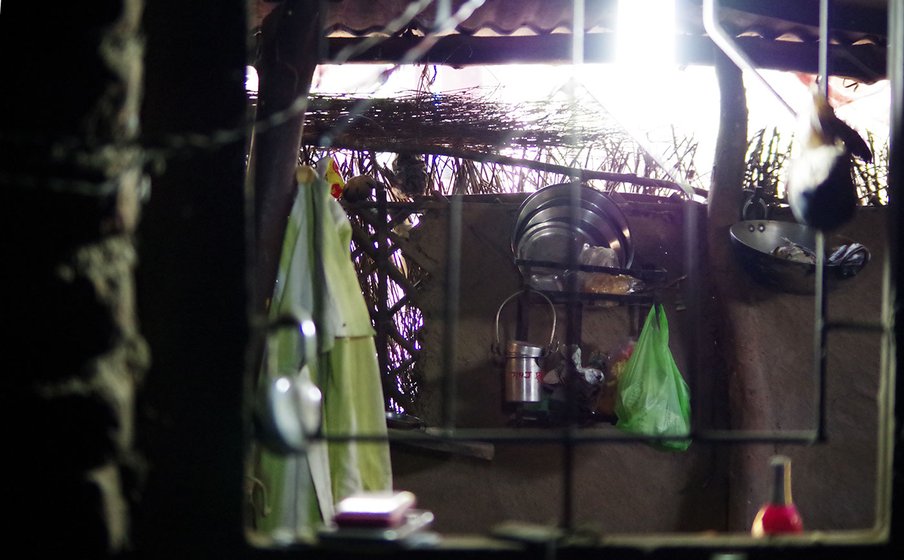 Left: Part of the two-room home where Vishal consumed a bottle of weedicide. Right: When her son collapsed with a thump, Sheela Khule rushed out of the kitchen to find Vishal lying on the floor