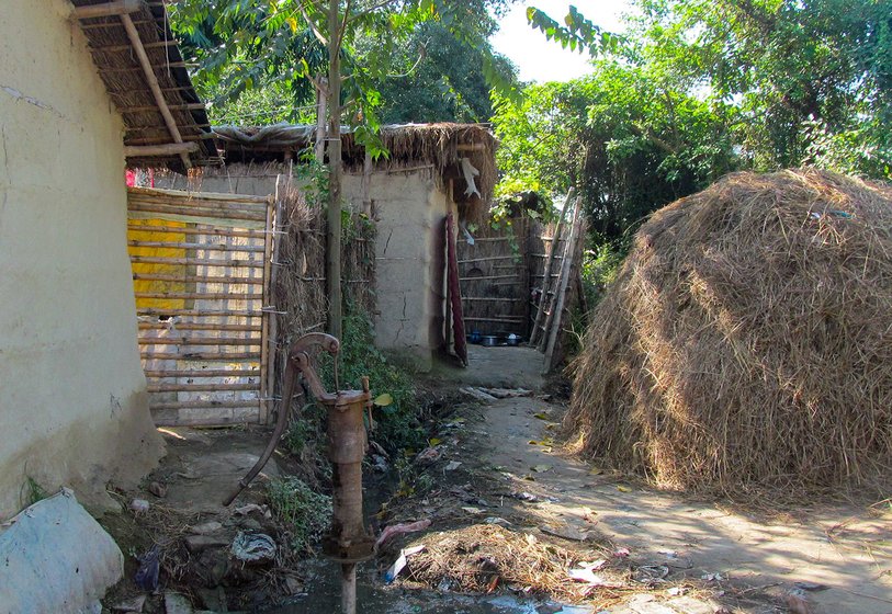 Handpump outside Husn Ara's house