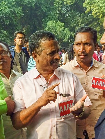 At the rally was also R. Narasimhan, from Visakhapatnam district, with other members of the Andhra Pradesh Girijana Sangham. 