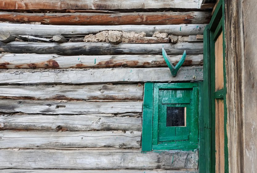 Yak horns decorate the main entrance of houses in Wazirithal, like this one outside Amin’s house