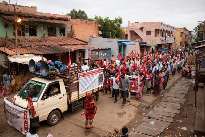 Left: A large majority of mine workers, who were retrenched, were not re-employed even after the Supreme Court allowed reopening of mines in phases since 2012.