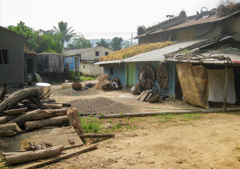 Despite her health problems, Bibabai Loyare works hard at home (left) and on the farm, with her intellactually disabled daughter Savita's (right) help

