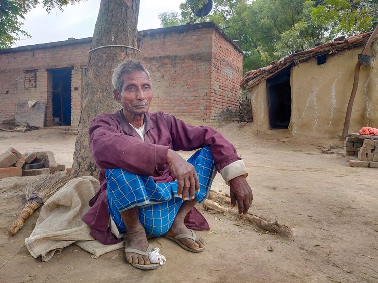 Left: Lullur says his son gets  work only once a week these days.