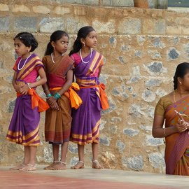 Children waiting in the wings for their turn to go on stage