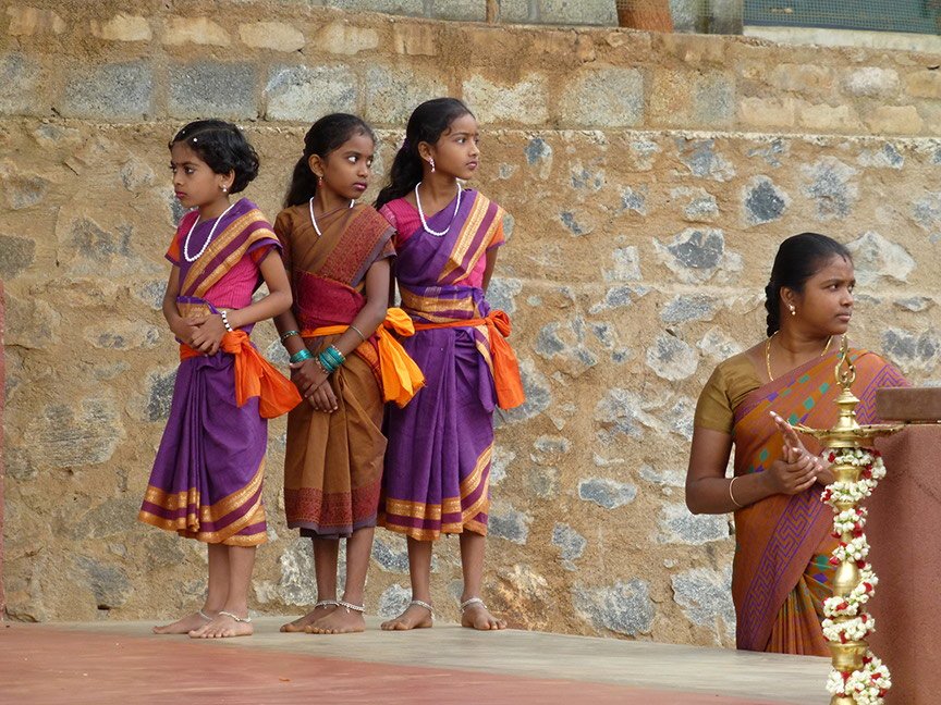 Children waiting in the wings for their turn to go on stage