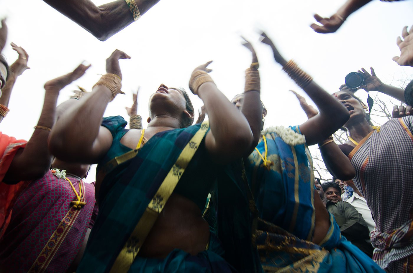 The wedding ritual is complete, and it’s now time for some revelry. The aravani brides break into song and. dressed in bridal attire, continue the celebrations all night. 