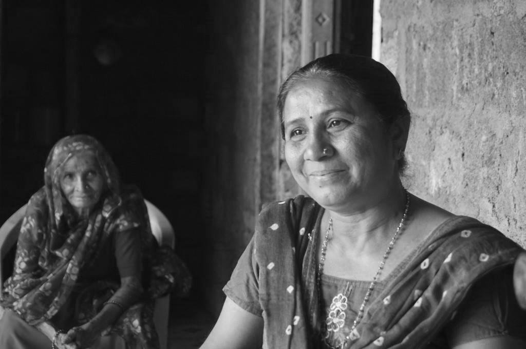 Portrait of Hiraben Parmar along with old woman