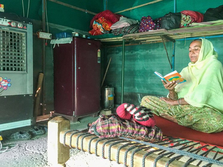 Paramjit Kaur with Gurjeet Kaur, both from Bathinda district, and other women farmers have stayed in tents at Tikri since last November. 'Our hearts will find it difficult [to return to our villages', Paramjit says. 'We will miss the homes we have built here, built with our hands, and in very difficult times'