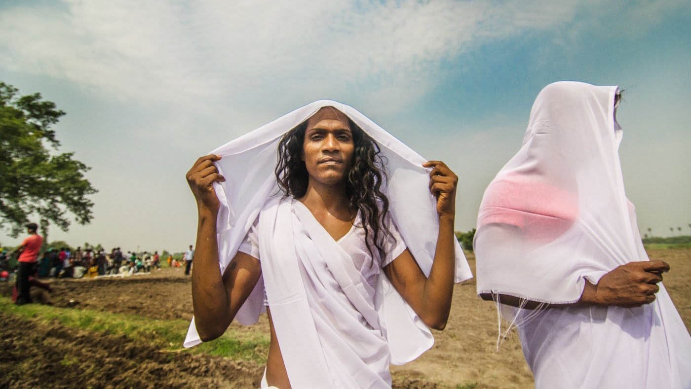 Transgender women dressed in white